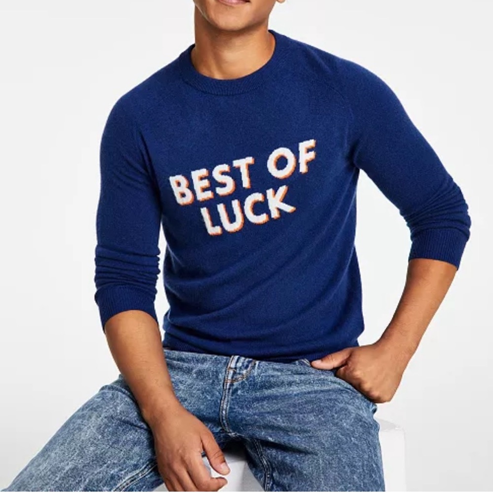Guess ‘Best of Luck' Cashmere Sweater